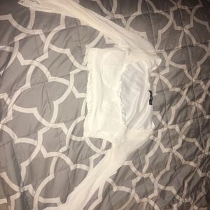 White lace crop top
